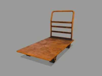 Trolley hand truck Low-poly 3D model 2