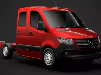 Mercedes Sprinter Chassis Crew Cab L1 FWD 2020 3D model