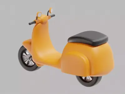  Cartoon Scooter Low-poly 3D model