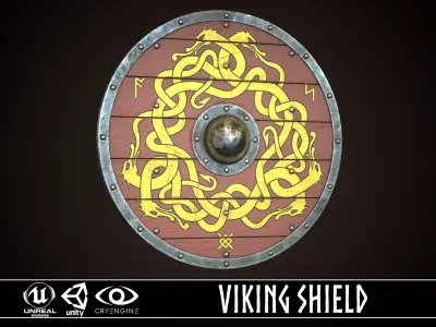 Viking Shield 23 Low-poly 3D model