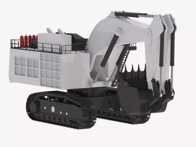 Excavator Mining R9800 Simplified Low-poly 3D model