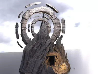 Enock cliff portal rocks 2 3D model