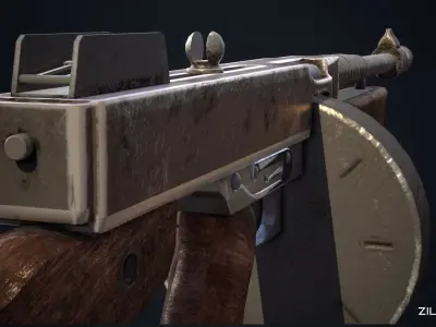 M1A1 Thompson Low-poly 3D model purchase