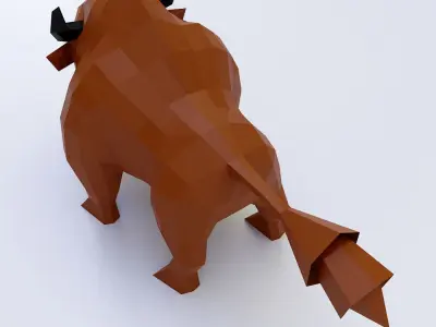 Bull cartoon 3d model  Low-poly 3D model