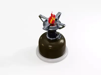 Camping stove Low-poly 3D model