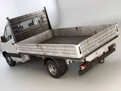 Modern Utility Pickup Truck Usage Wear Low-poly 3D model
