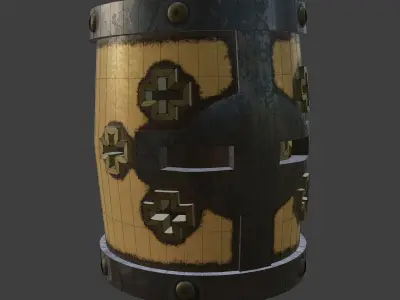 Stylized medieval war helmet PBR  game ready Low-poly 3D model