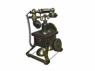 The Eiffel Tower 1892 Rotary Antique Telephone Low-poly 3D model