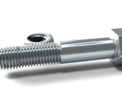 Bolt Nut And Washer Set 3D model 3D model