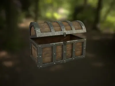 Treasure Chest Low-poly 3D model