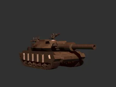 tank with machine gun 3D model