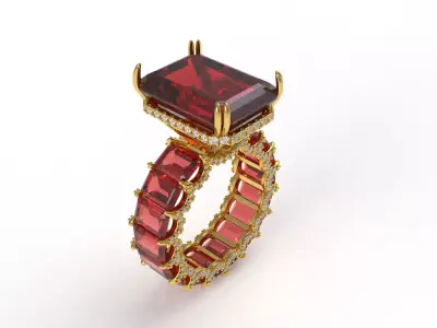 Midnight Majesty Sapphire Ring 3D print model