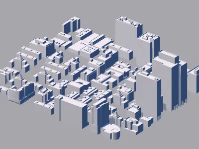 Buildings City building industrial park commercial housing 3D model V2