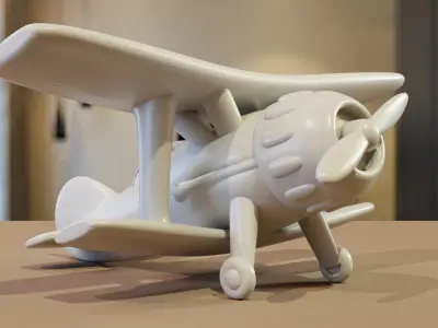 World War Biplane 3D print model