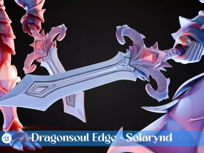 Stylized Sword - Dragonsoul Edge Solarynd - Game Ready 3D model