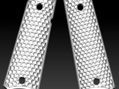 1911 textured grips 3D print model