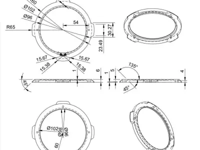 3D Model of Speaker Cover  Speaker Ring Accessory Audio System Free 3D print model
