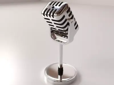Retro Microphone v2 3D model