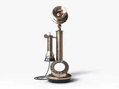 Vintage Candlestick Bell Telephone 3D model
