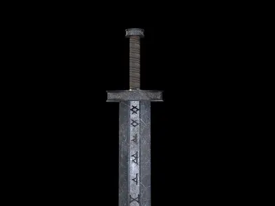 Medieval Realistic Viking Sword Free low-poly 3D model