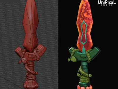 fantasy Swords for low poly games  Low-poly 3D model