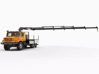 Mercedes Zetros 6X6 Crane 3D model
