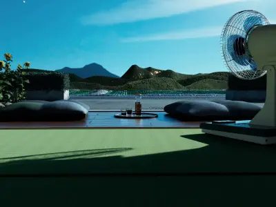 Japaneses Retro Fan Free 3D model