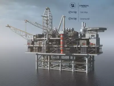 oil platform 3D model 4