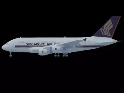 Singapore Airlines A380 3D model