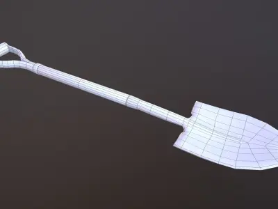 Shovel with 3 texture sets Low-poly 3D model