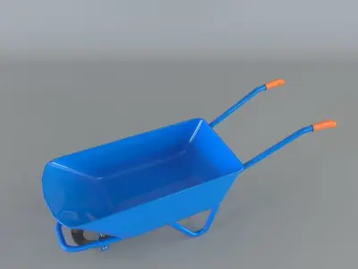 wheelbarrow Low-poly 3D model shop