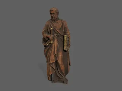 Old Man Statue Low-poly 3D model