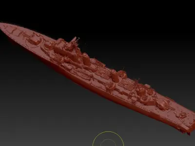 Destroyer Halland Low-poly 3D model