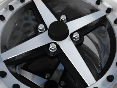 Set Wheels rims for motorcycles and scooters 3D model