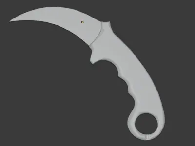 Karambit knife with camouflage pattern 3D model
