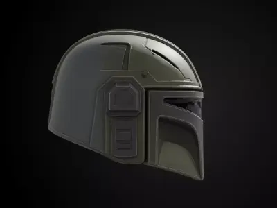 Stylized Interstellar Bounty Hunter Helmet - Astro Mercenary 3D print model