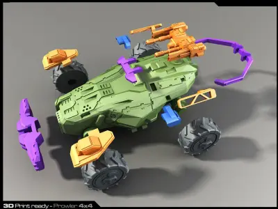 MX4-APC 3D Print futuristic armored vehicle 3D print model purchase