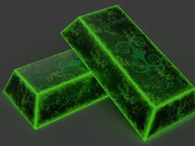 20 INGOTS PACK Low-poly 3D model