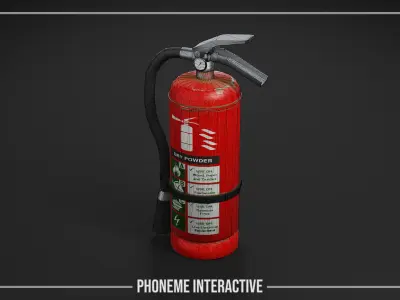 Fire Extinguisher 3D Model - Game Ready LODs Free low-poly 3D model