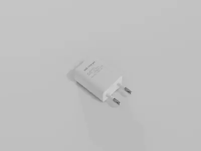 White USB Charger  Free low-poly 3D model