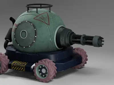 Mid-High Poly Stylized Attack Vehicle 3D model