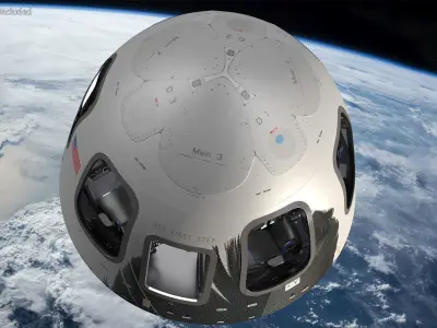 Blue Origin New Shepard Crew Capsule 3D model