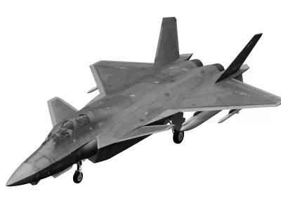 J-20S Mighty Dragon Dual Seat China Low-poly 3D model