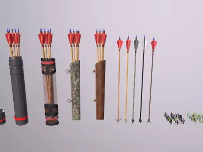 arrow archery arrows Low-poly 3D model