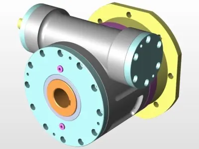 Worm Gear Box Free 3D model