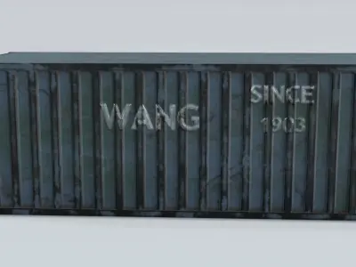 Cargo Container Mesh Low-poly 3D model