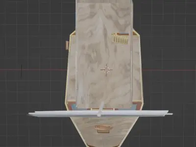 Little house boat with sails 3D model