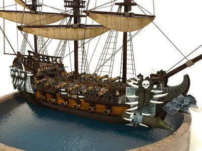 Pirate Ship Low-poly 3D model by ViatoremDives