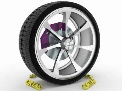ORTAS CAR WHEEL RIM 131 GAME READY WHEEL RIM TIRE 3D model