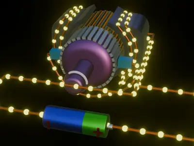 SELF EXCITED DC MOTOR 3D MODEL Low-poly 3D model